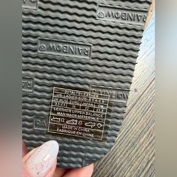 Rainbows Women’s 301ALTS Leather Brown Flip Flops NWOT Size Small (5.5-6.5) - Picture 7 of 8